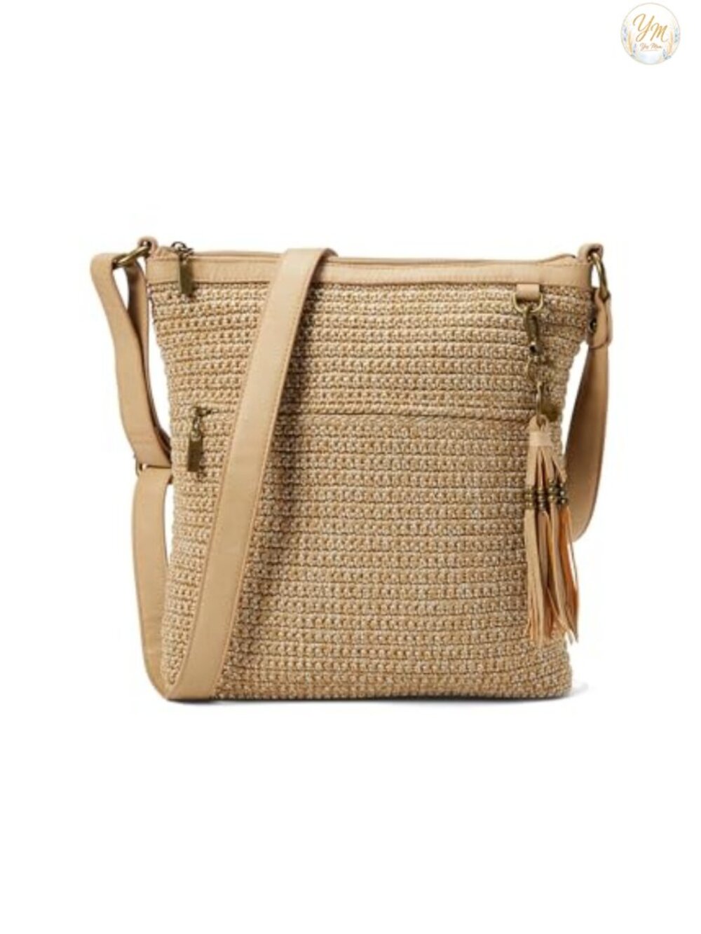 Hand Crochet Crossbody Purse Adjustable Strap Zip Closure